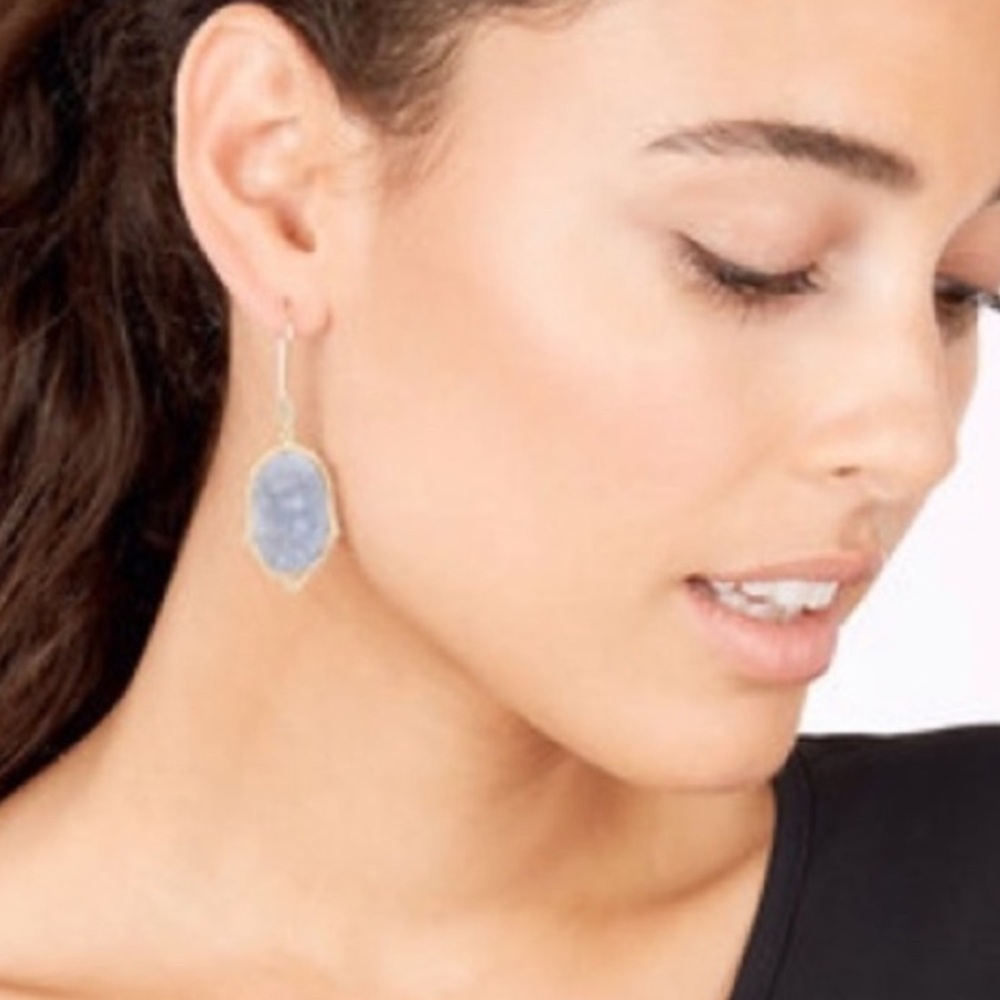 Stella & Dot Charlotte Druzy earrings in pale blue